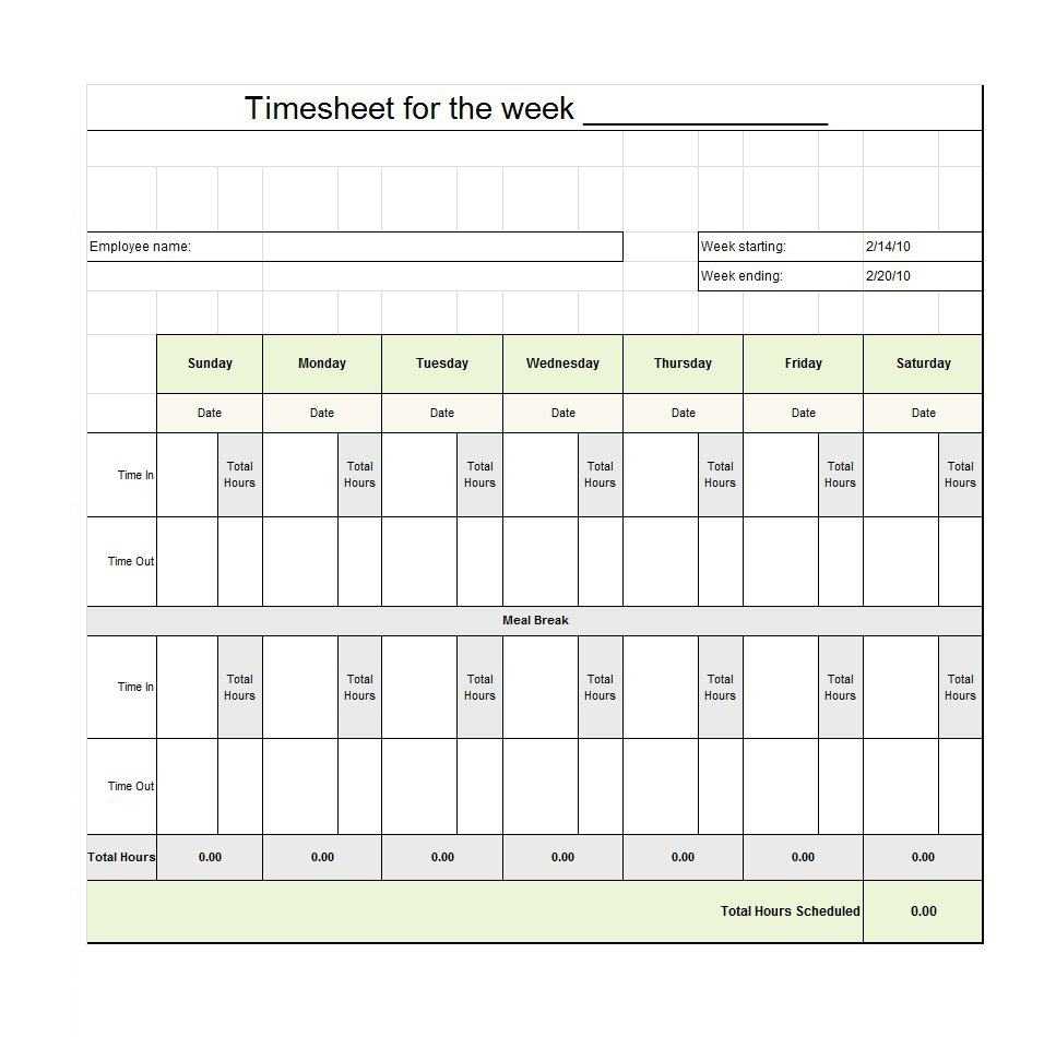 Time Card Spreadsheet Timesheet Template Tracking Google With Weekly Time Card Template Free
