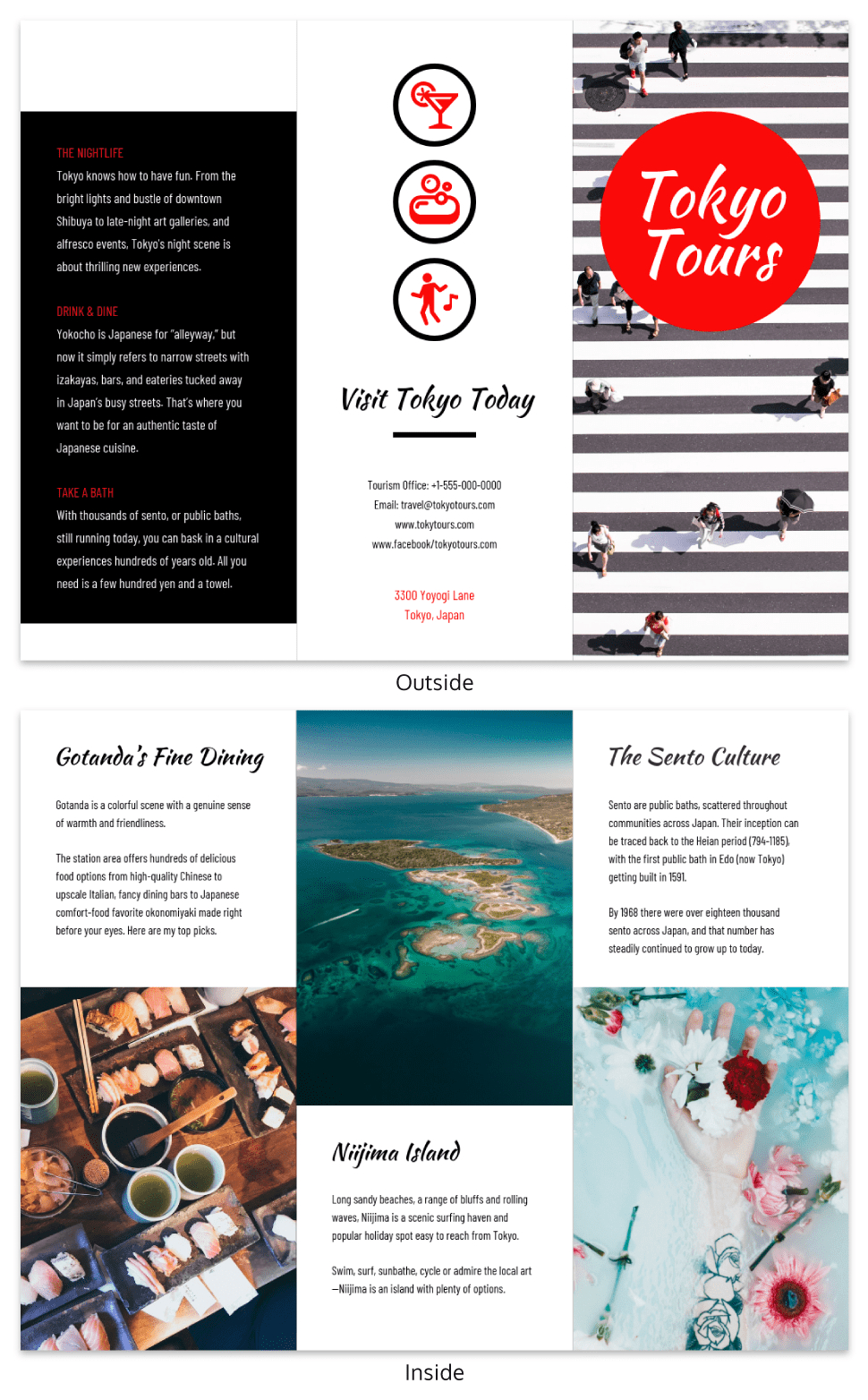 Tokyo Professional Travel Tri Fold Brochure Template Intended For Island Brochure Template