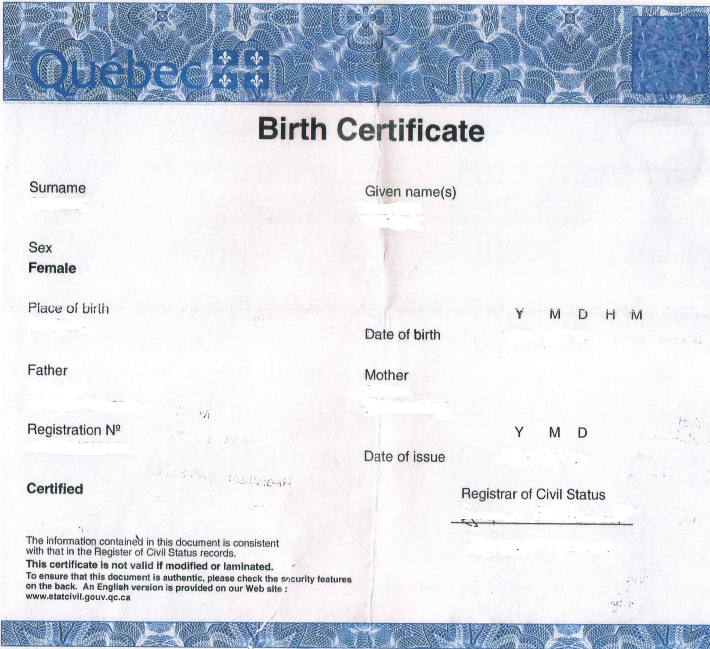 Translating Own Birth Certificate For Nvc. – Ir 1 / Cr 1 With Uscis Birth Certificate Translation Template