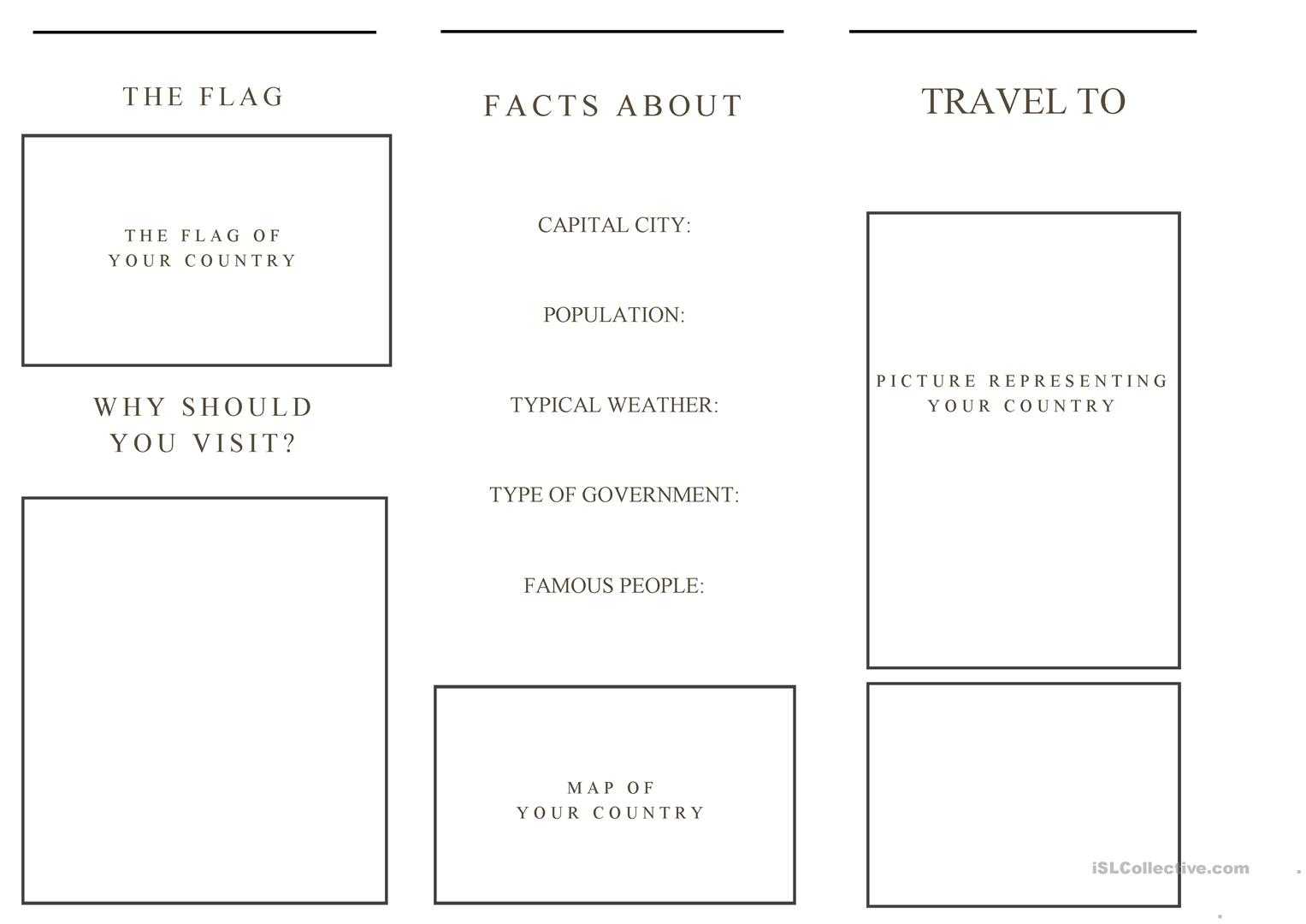 Travel Brochure Template And Example Brochure – English Esl For Student Brochure Template
