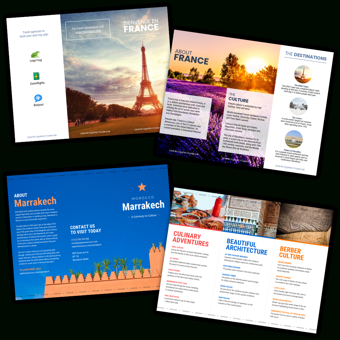 Travel Brochure Templates – Make A Travel Brochure – Venngage Intended For Travel Brochure Template For Students