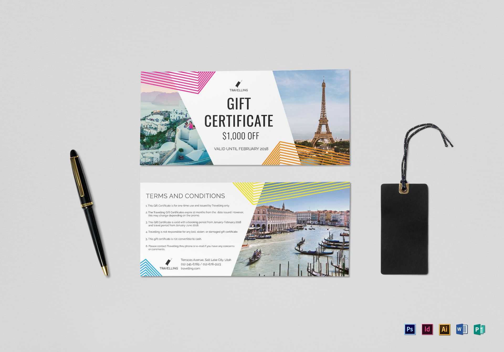 Travel Gift Certificate Template Inside Gift Certificate Template Publisher