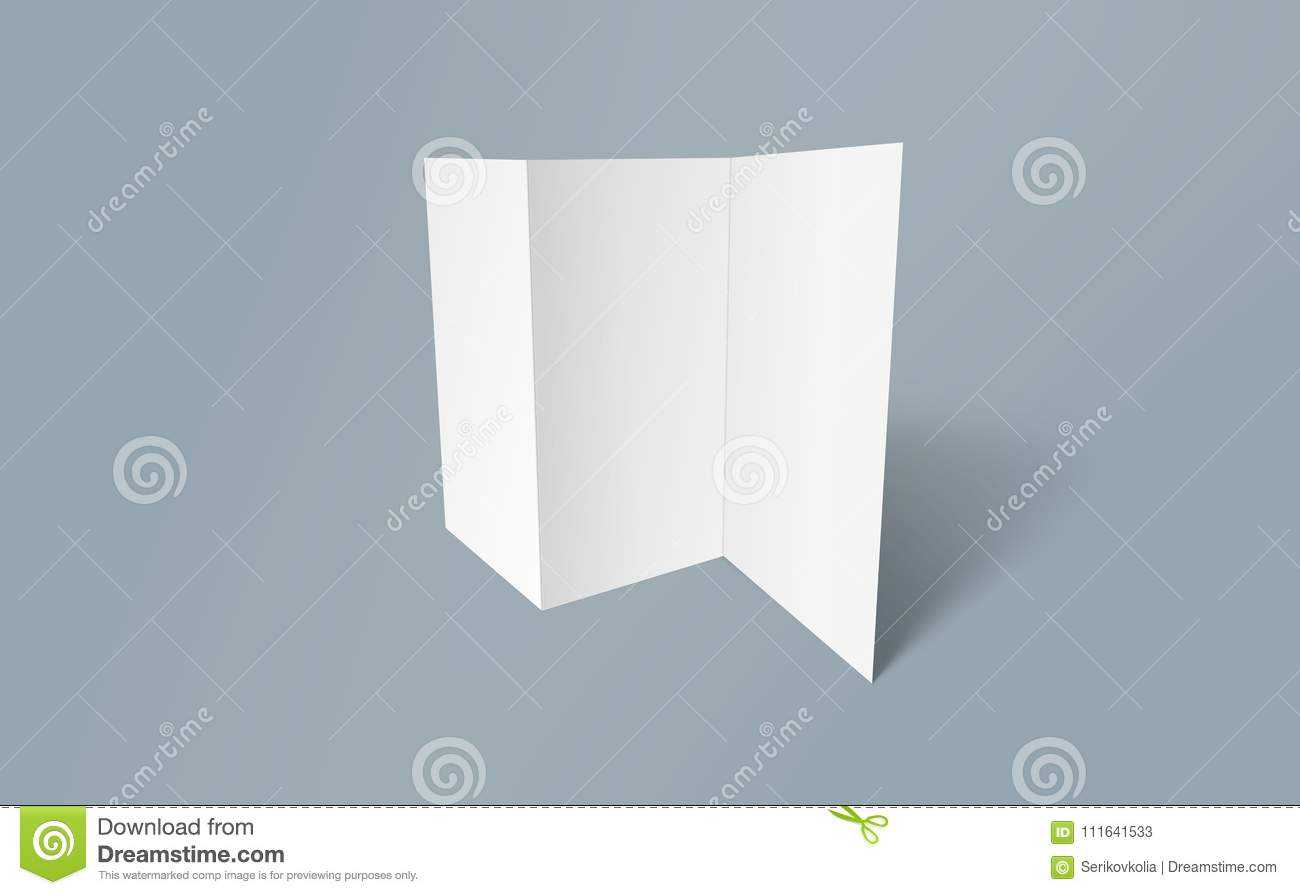 Tri Fold Brochure Mock Up. Blank Brochure White Template With Three Fold Card Template