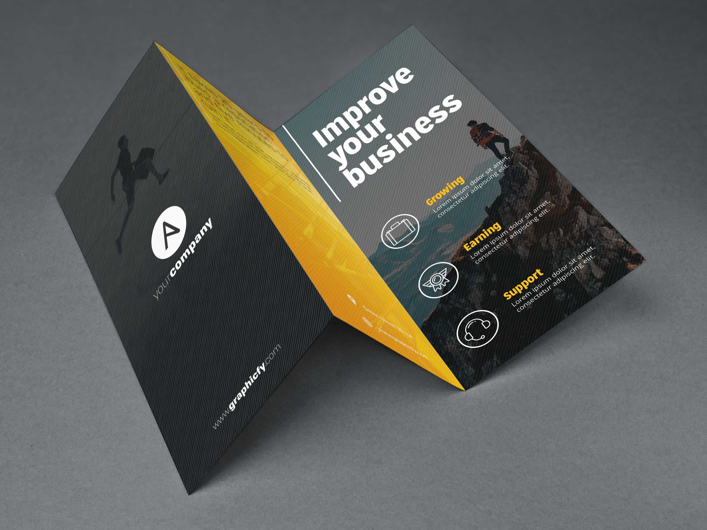 Tri Fold Brochure Template Psd With 3 Fold Brochure Template Psd