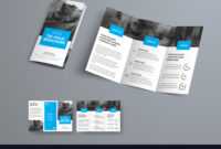 Tri-Fold Brochure Template With Blue Rectangular throughout Three Panel Brochure Template