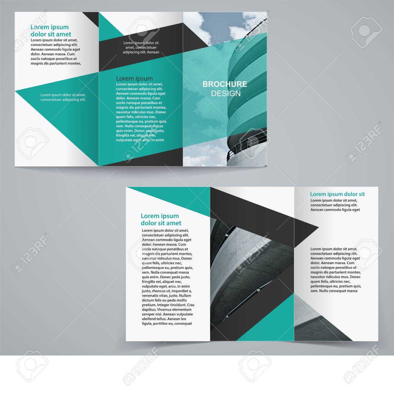 Tri Fold Business Brochure Template, Two Sided Template Design.. Inside Double Sided Tri Fold Brochure Template