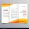 Trifold Brochure Template With Orange Wave Shapes Inside Brochure Templates Adobe Illustrator
