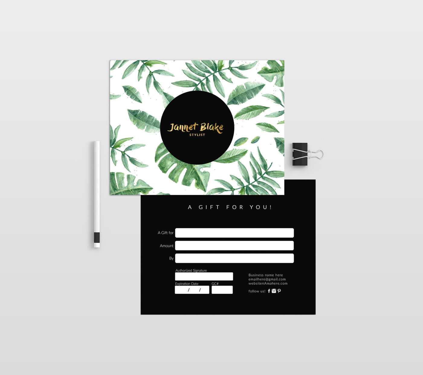Tropical Double Sided Gift Certificate Templatedeidei For Gift Certificate Template Indesign