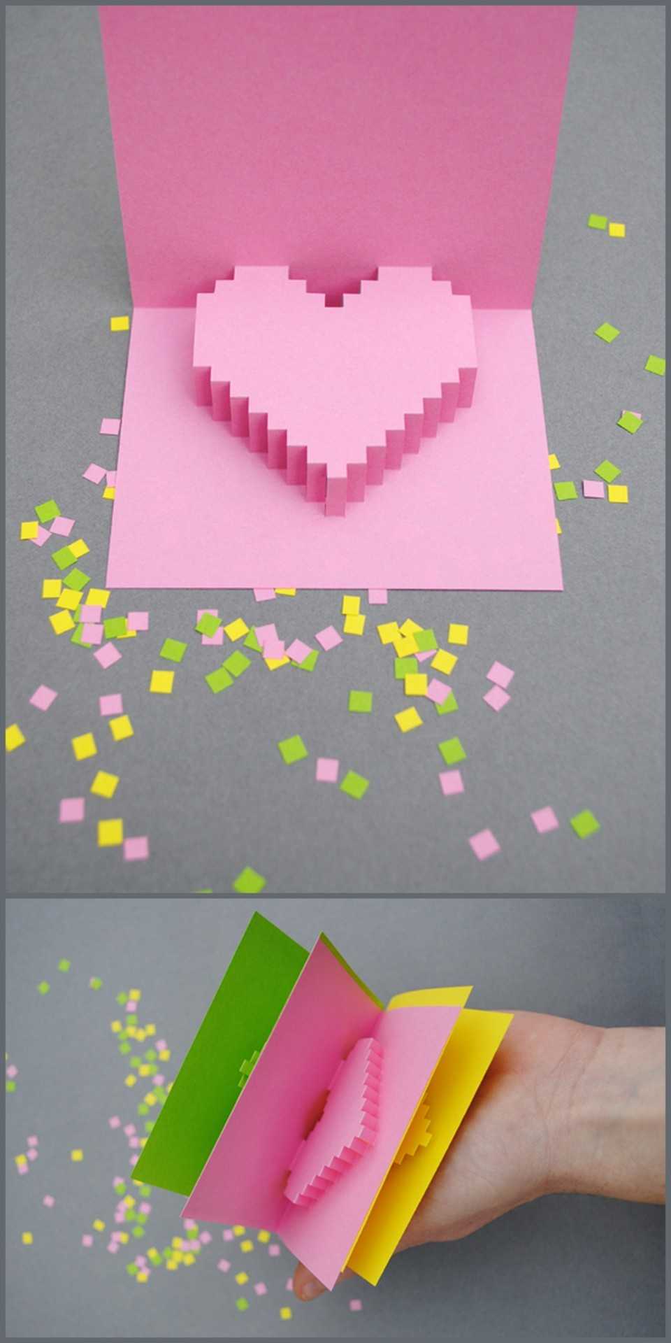 True Blue Me & You: Diys For Creatives • Diy Pixel Y Popup Pertaining To Pixel Heart Pop Up Card Template