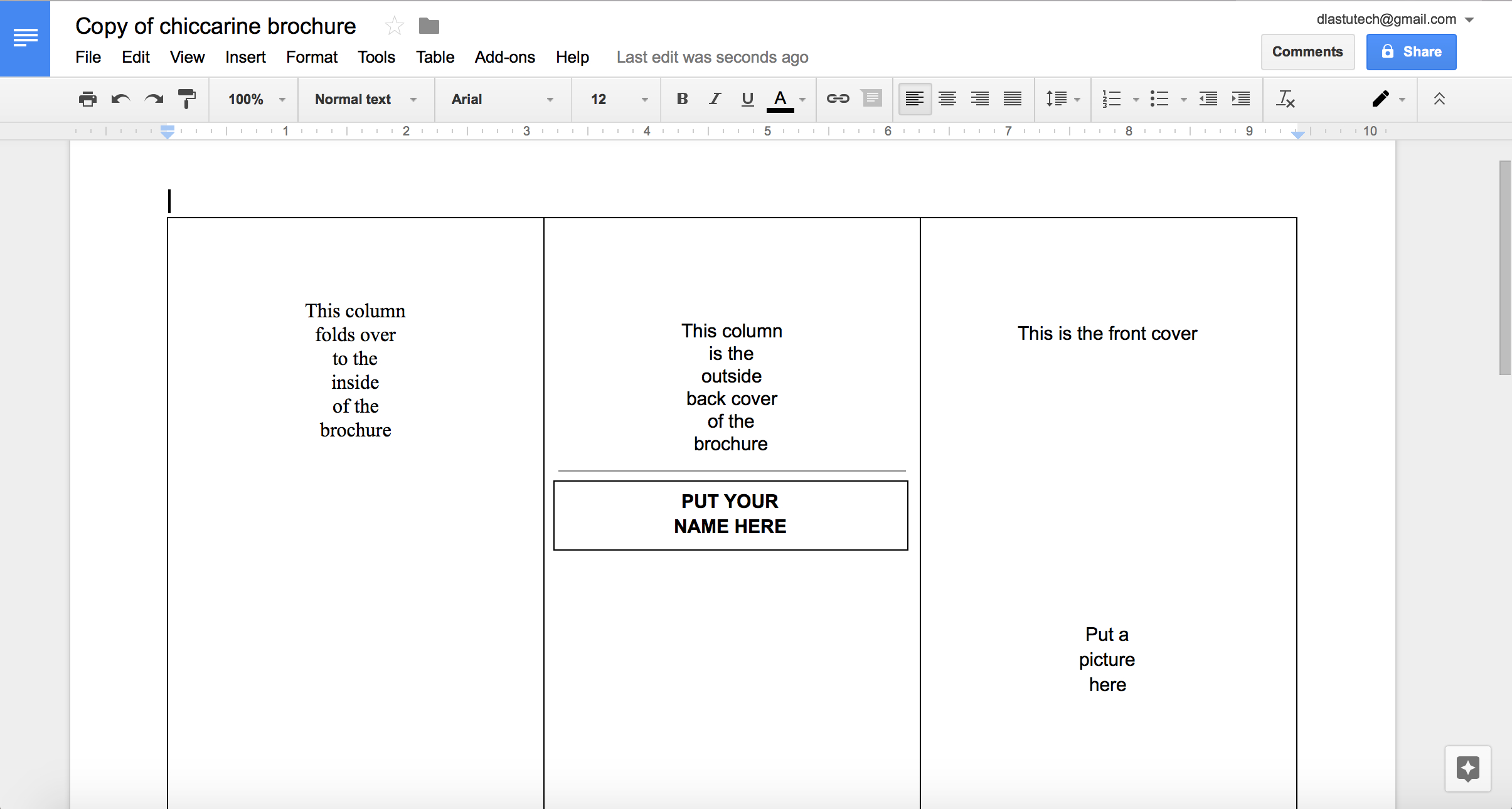 Tutorial: Making A Brochure Using Google Docs From A Intended For Brochure Template For Google Docs