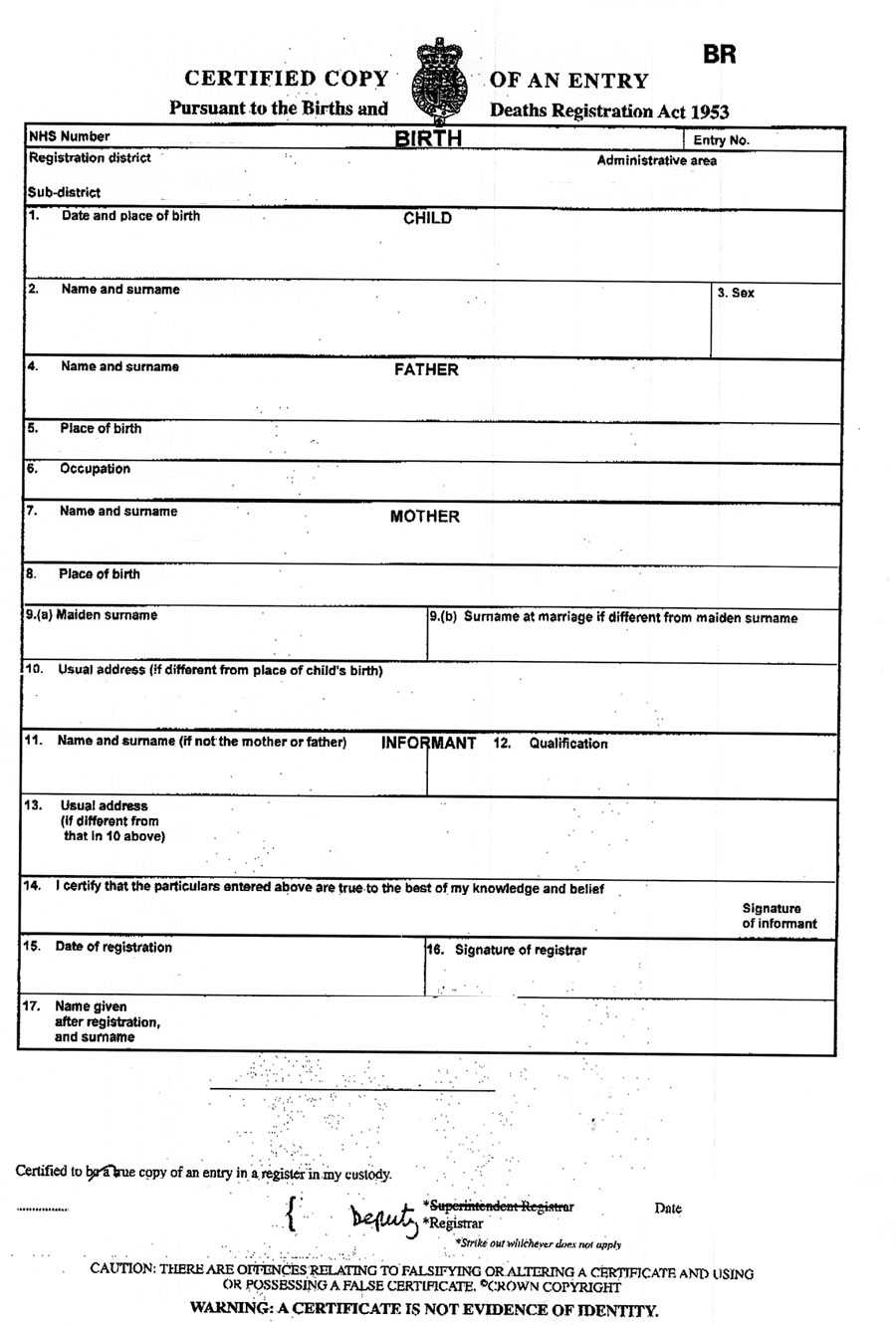 Uk Birth Certificate Wedding Document For Santorini Legal Regarding Birth Certificate Template Uk