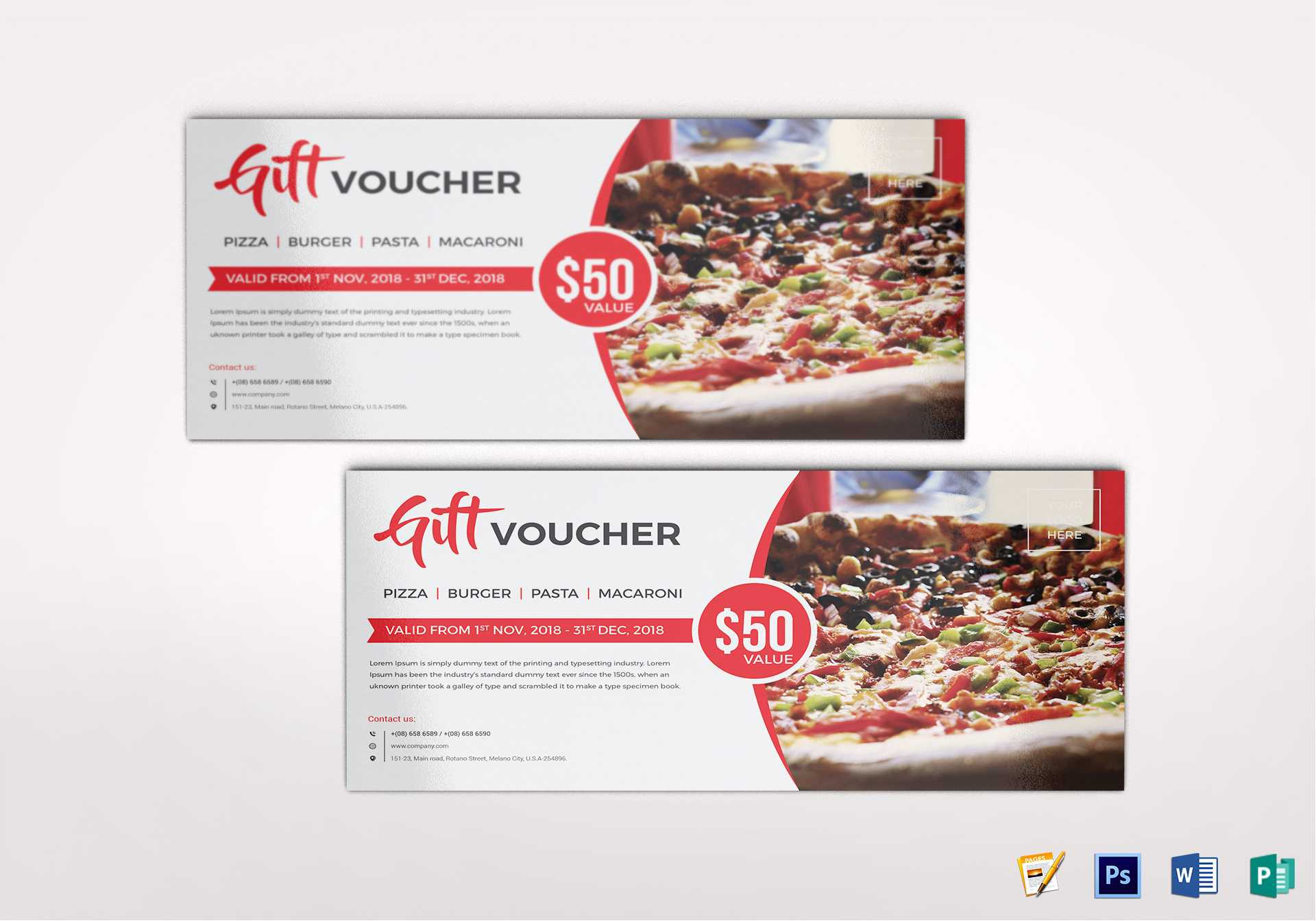 Unique Gift Voucher Template Inside Pizza Gift Certificate Template