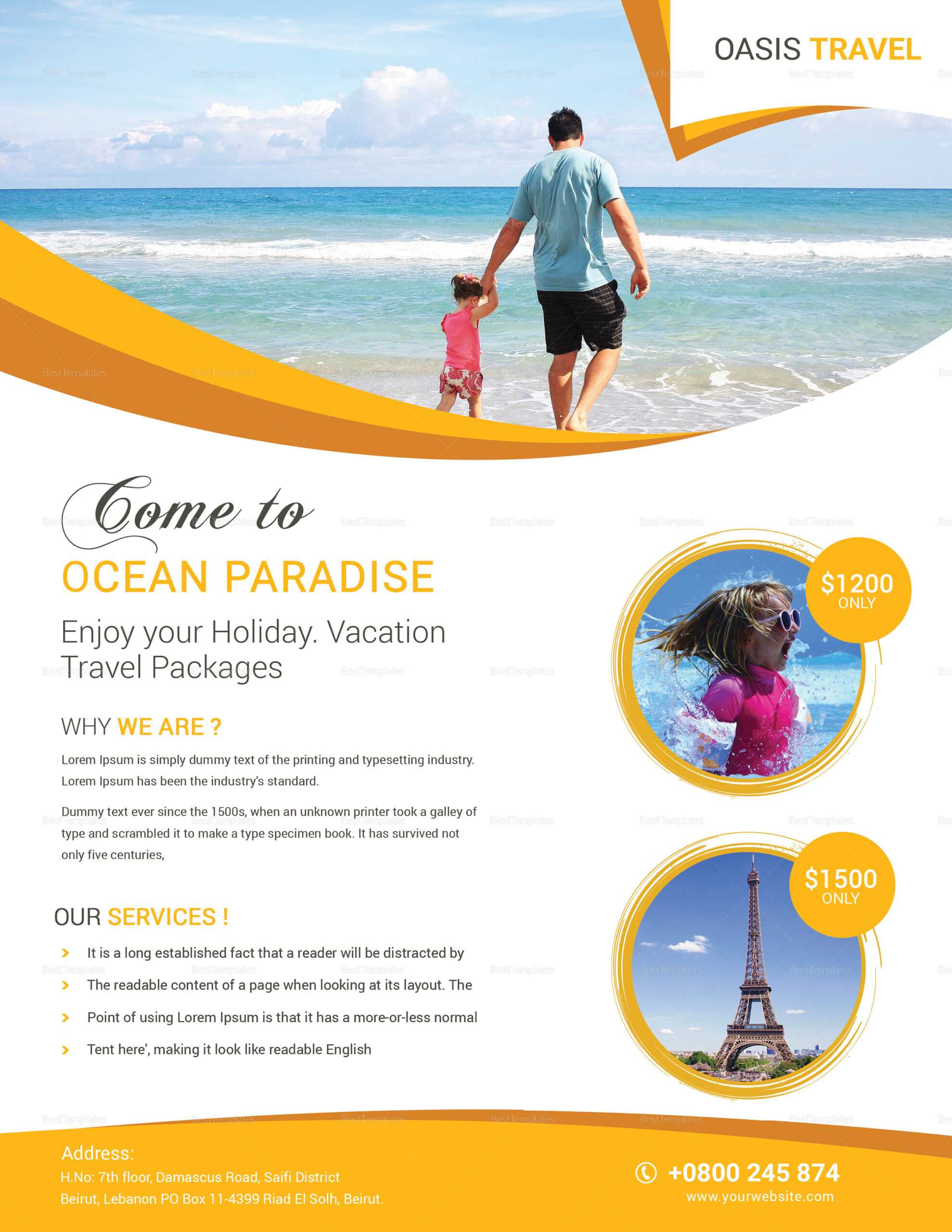 Vacation Travel Flyer Template Inside Island Brochure Template
