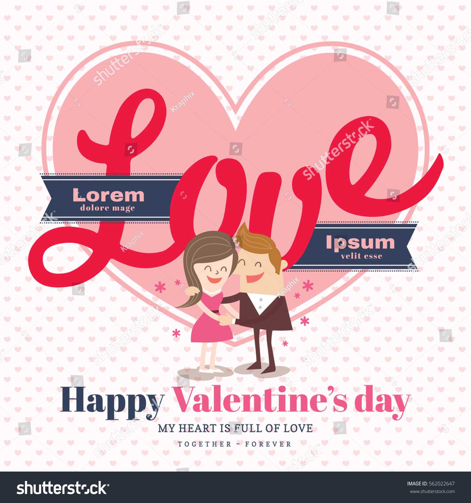 Valentines Day Card Template Love Word Stock Vector (Royalty Inside Valentine Card Template Word