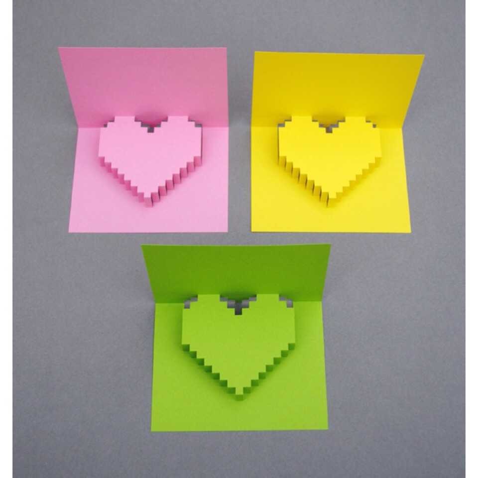 Valentines Day Pixelated Popup Cardlindsey Holmes – Musely In Pixel Heart Pop Up Card Template