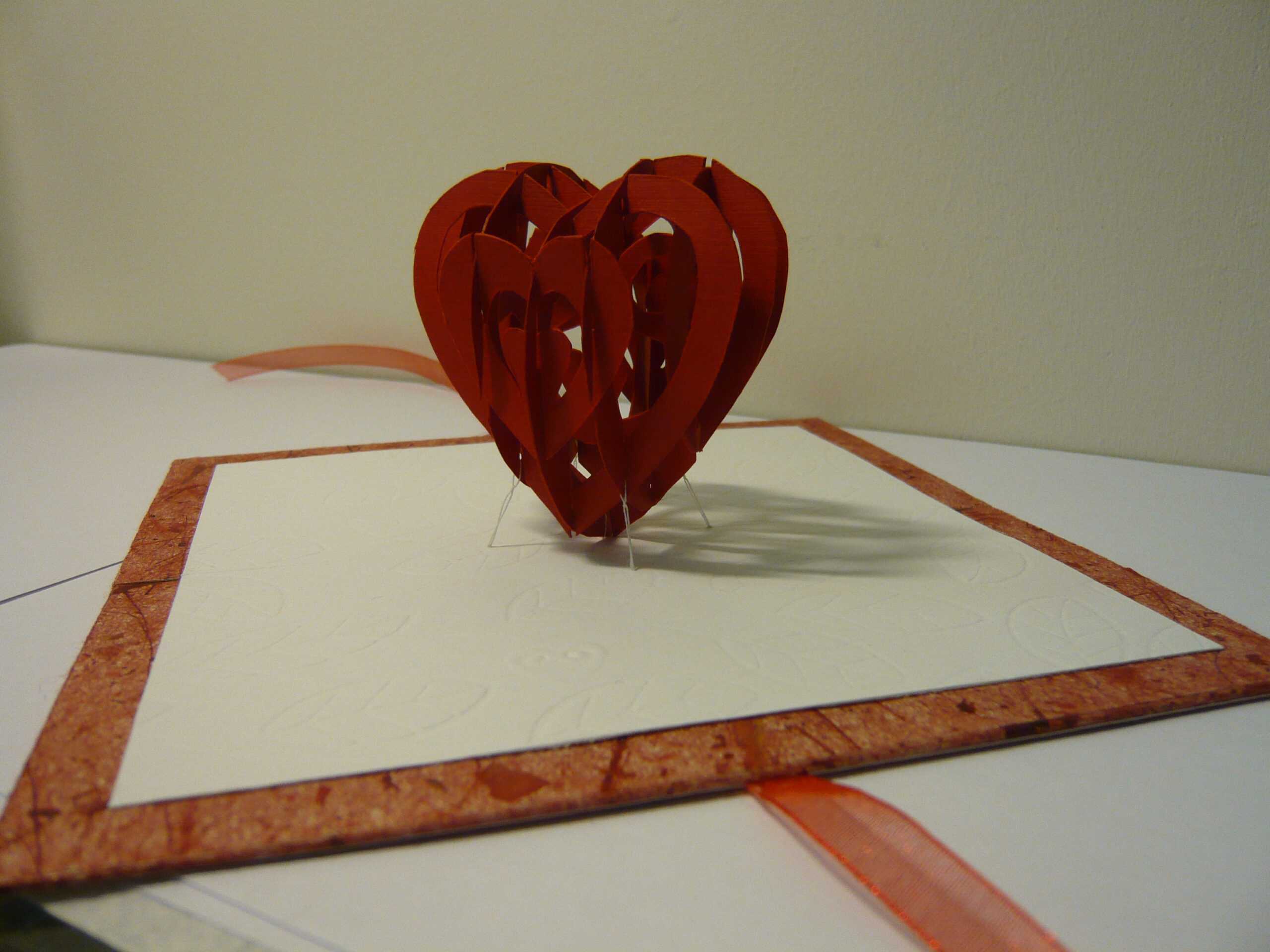 Valentine's Day Pop Up Card: 3D Heart Tutorial – Creative Inside Pop Out Heart Card Template