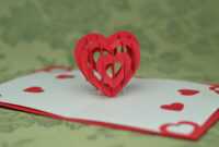 Valentine's Day Pop Up Card: 3D Heart Tutorial - Creative pertaining to 3D Heart Pop Up Card Template Pdf