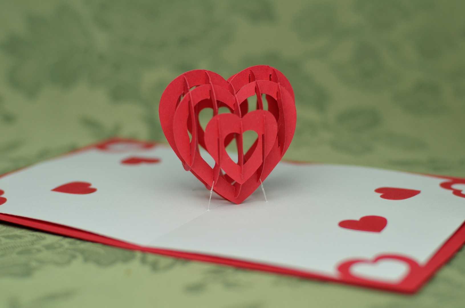 Valentine's Day Pop Up Card: 3D Heart Tutorial – Creative Pertaining To I Love You Pop Up Card Template