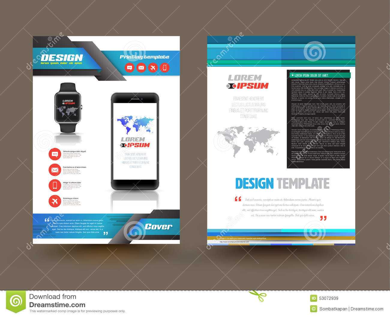 Vector Brochure Template Design For Technology Product Inside Technical Brochure Template