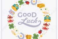 Vector Decorating Design Made Of Lucky Charms, And The Words.. in Good Luck Card Templates