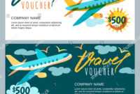 Vector Gift Travel Voucher Template Multicolor Stock Vector with Free Travel Gift Certificate Template