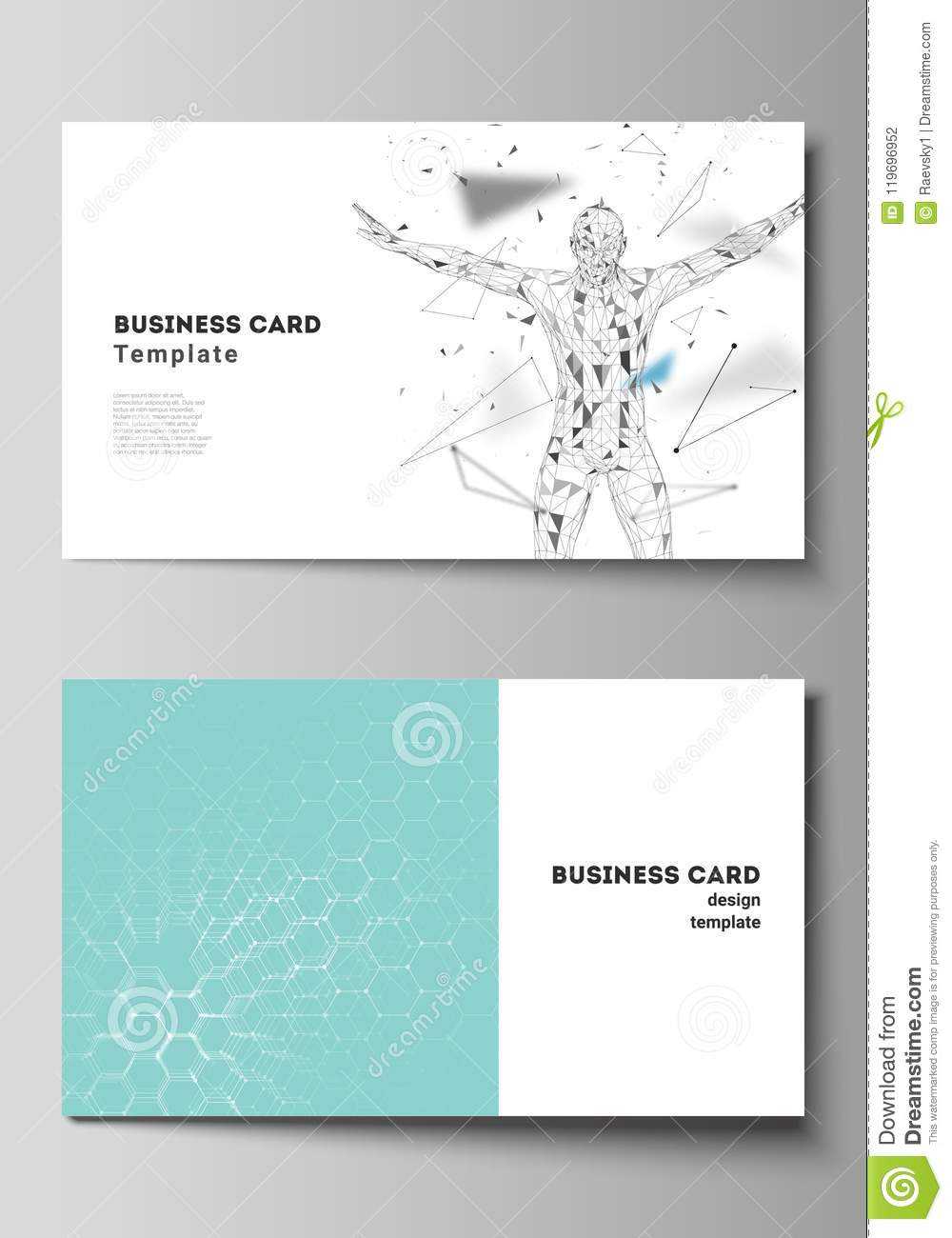 Vector Illustration Of The Editable Layout Of Two Creative With Medical Business Cards Templates Free