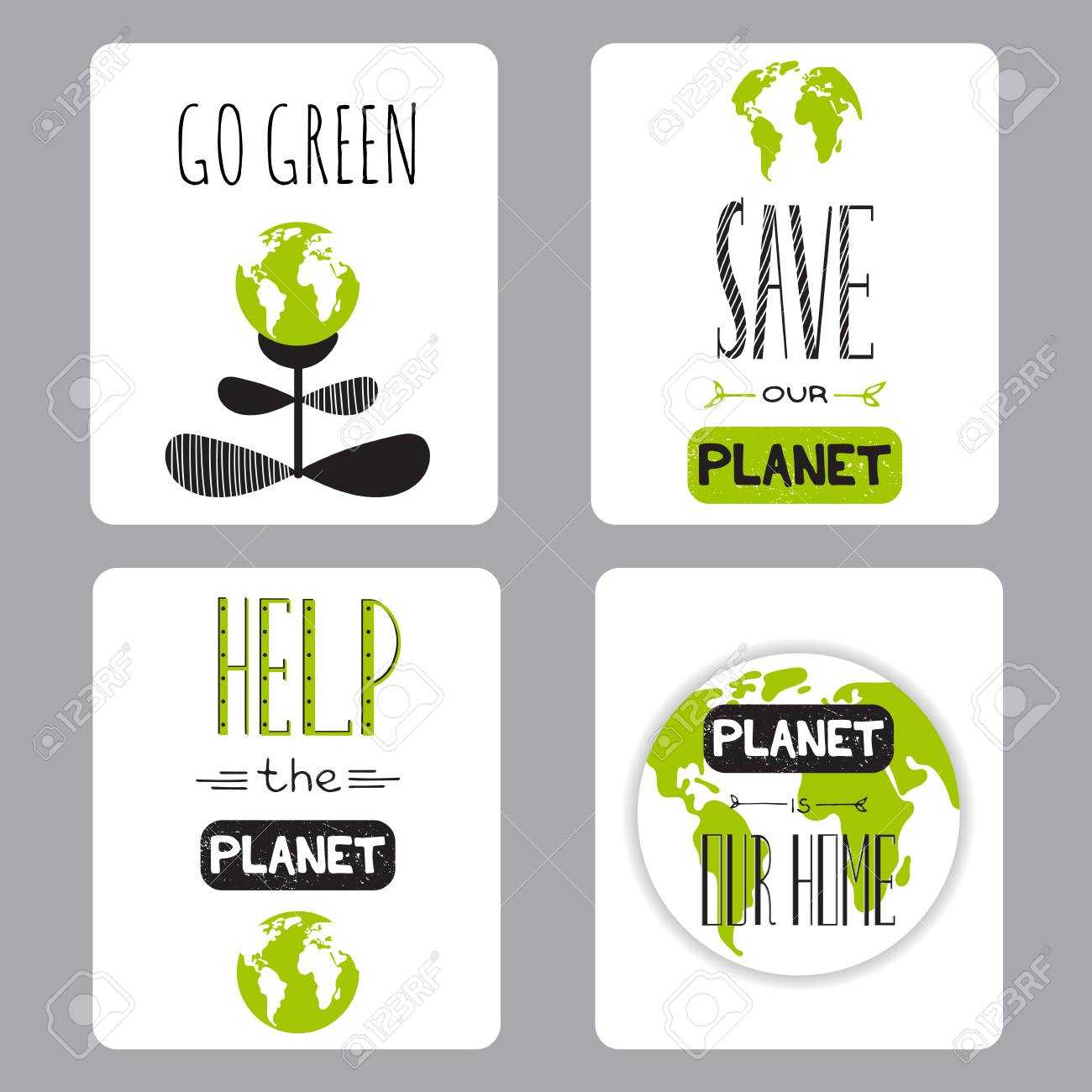 Vector Set Of Small Card Templates. Suitable For Earth Day And.. Intended For Small Greeting Card Template