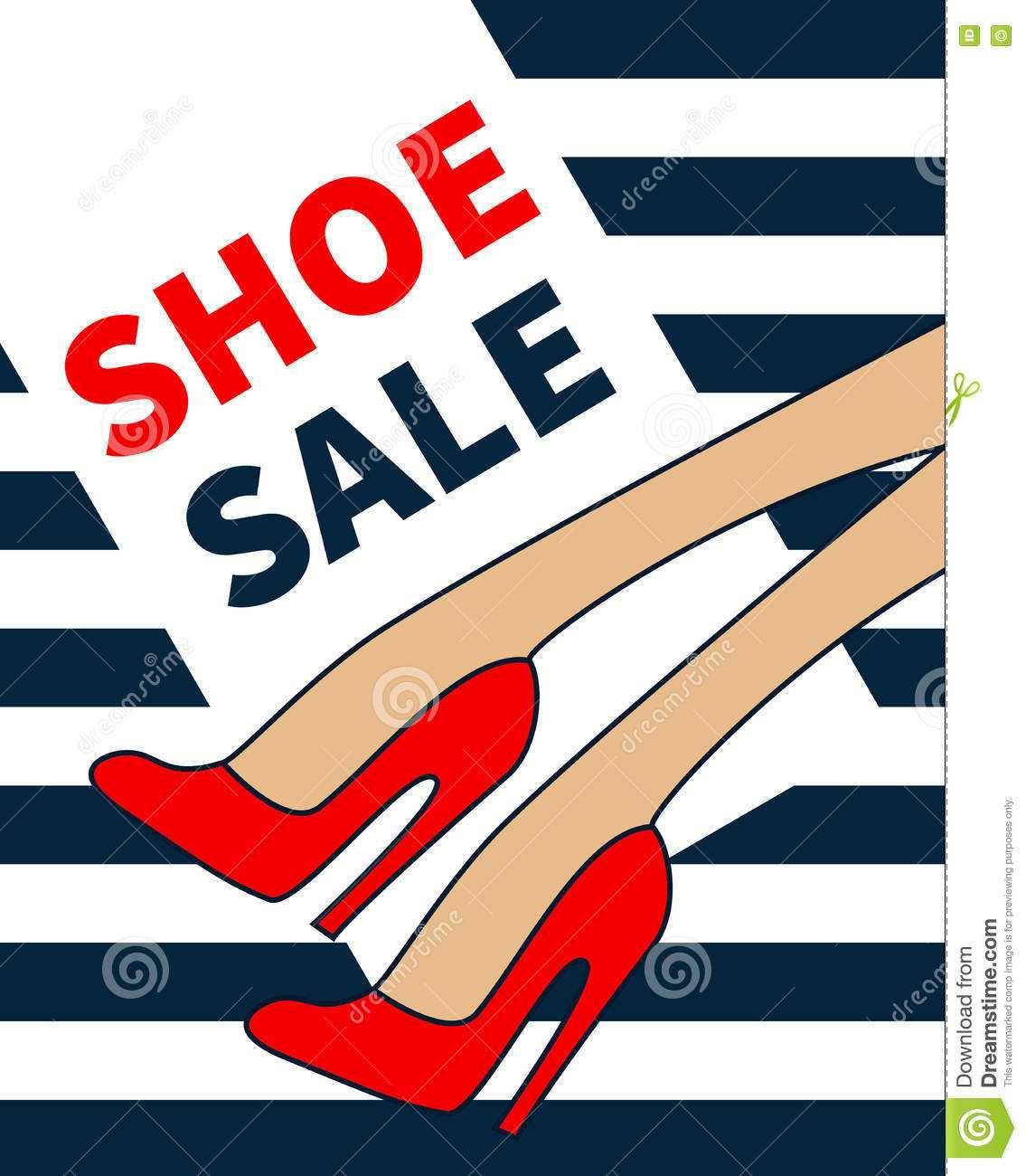 Vector Shoe Sale Stock Vector. Illustration Of Footwear In High Heel Template For Cards