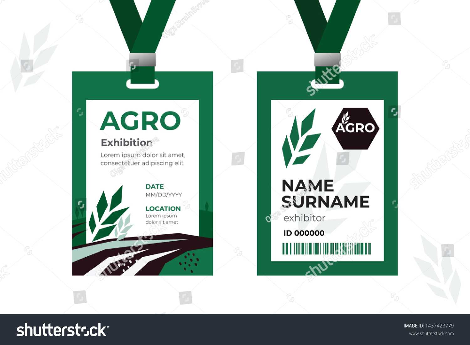 Vector Template Id Card Strap Design Stock Vector (Royalty Throughout Conference Id Card Template