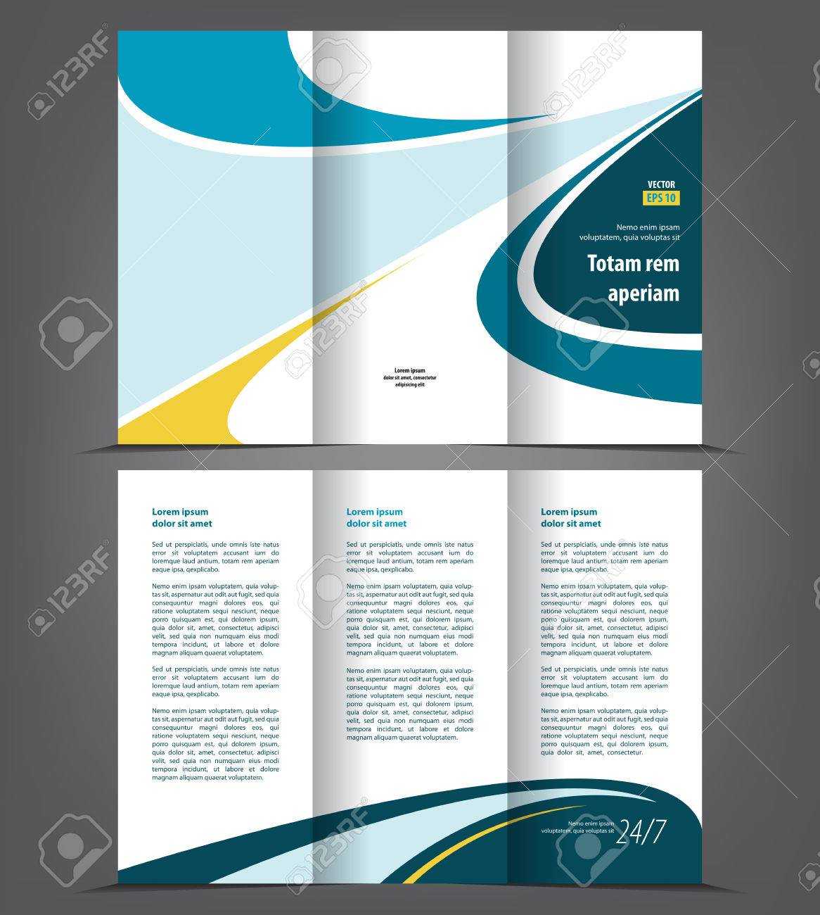 Vector Tri Fold Brochure Template Design, Concept Business Leaflet,.. Inside 3 Fold Brochure Template Free