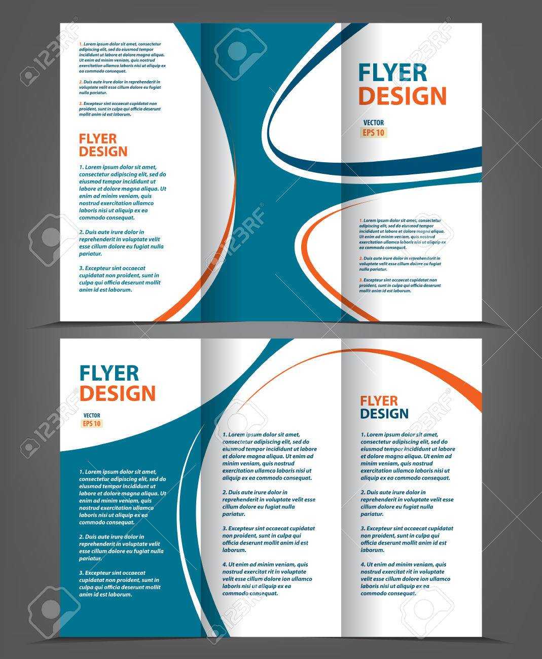 Vector Tri Fold Brochure Template Design, Concept Business Leaflet,.. Regarding 3 Fold Brochure Template Free