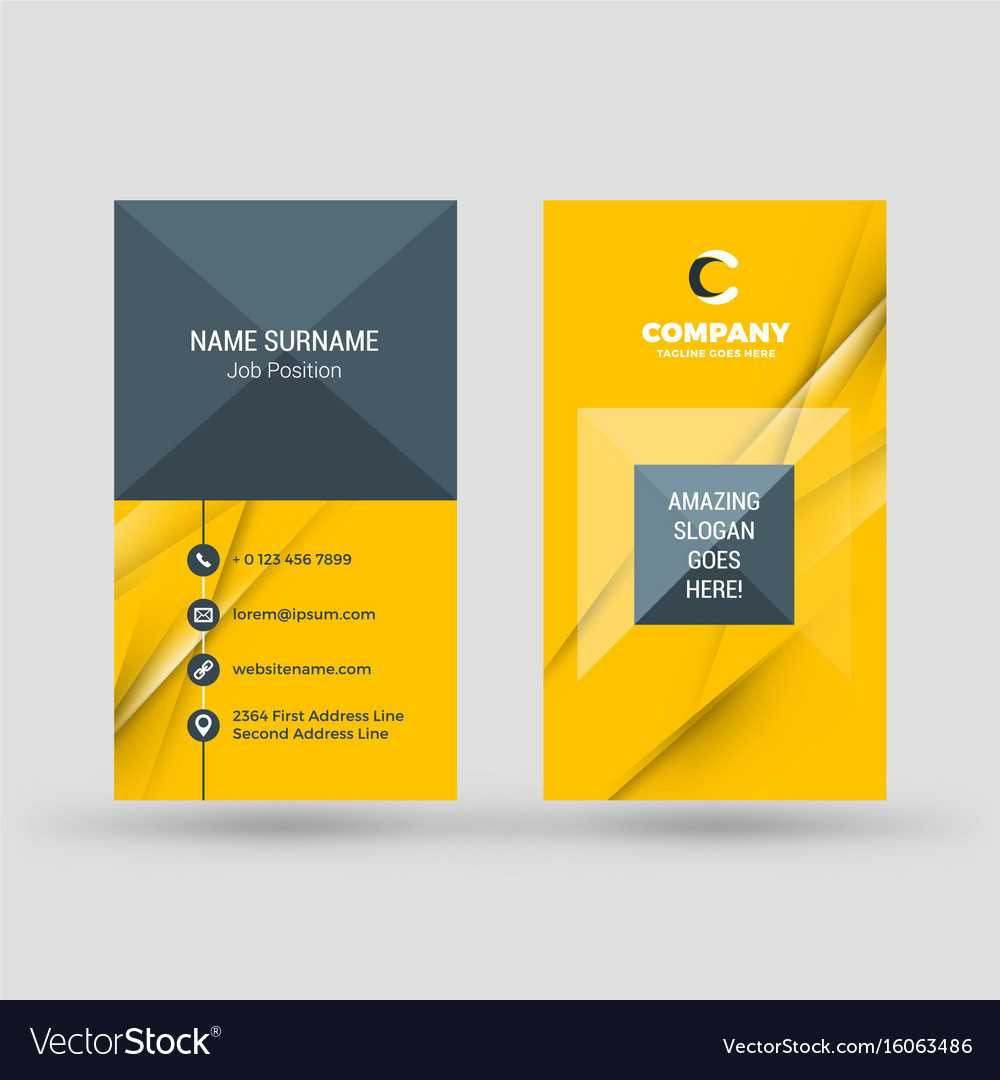 Vertical Double Sided Business Card Template Intended For Double Sided Business Card Template Illustrator