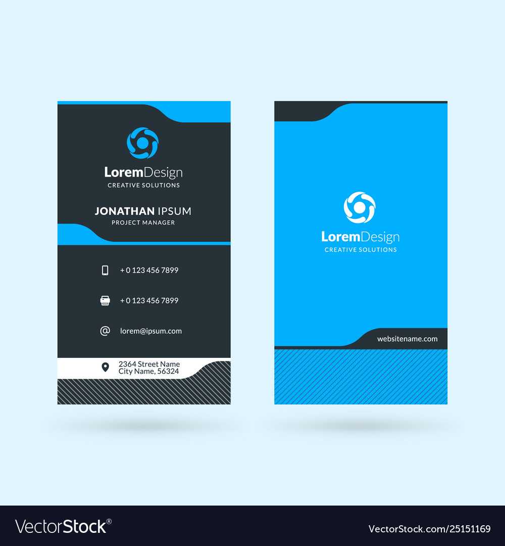 Vertical Double Sided Business Card Template Throughout Double Sided Business Card Template Illustrator