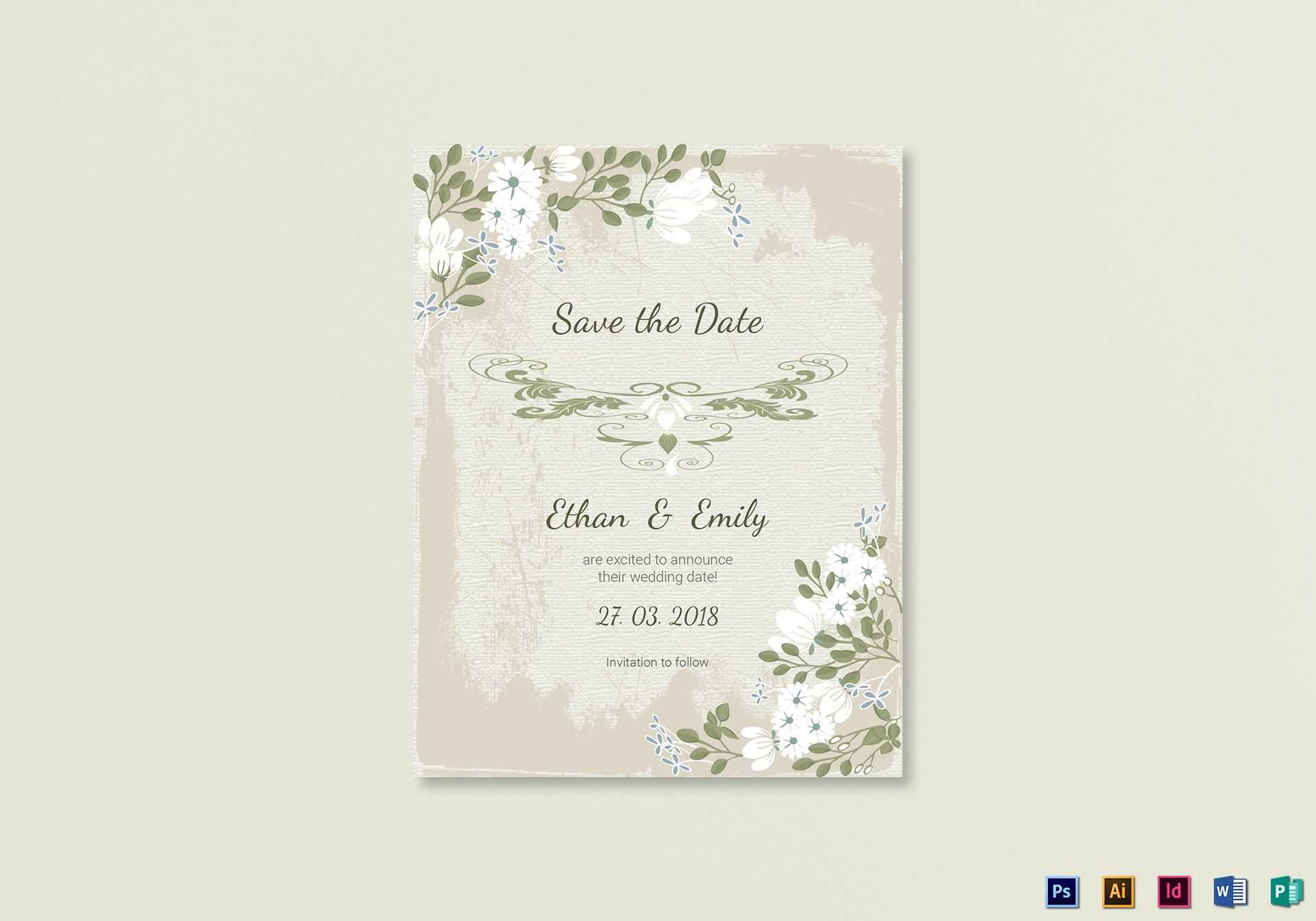 Vintage Save The Date Card Template Within Save The Date Cards Templates