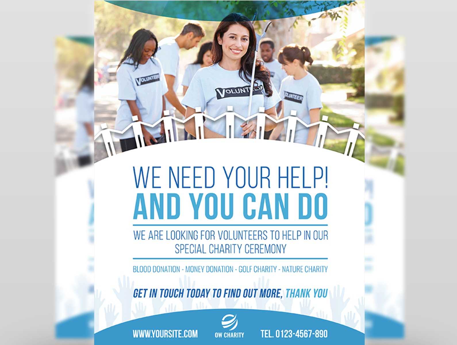 Volunteer Flyer Templateowpictures On Dribbble With Volunteer Brochure Template