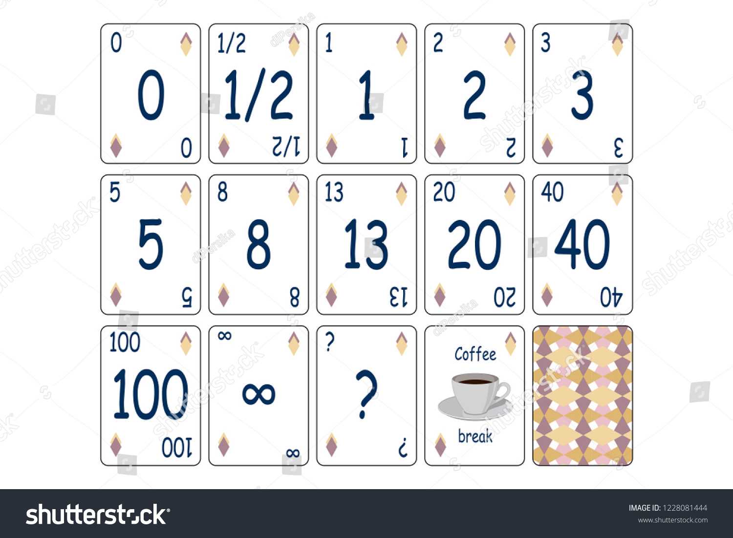 Web Print Concept Illustration Agile Scrum Stock Image In Planning Poker Cards Template
