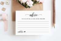 Wedding Advice Card Printable, Editable Template, Well with regard to Marriage Advice Cards Templates