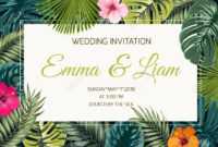 Wedding Event Invitation Card Template. Exotic Tropical Jungle.. regarding Event Invitation Card Template