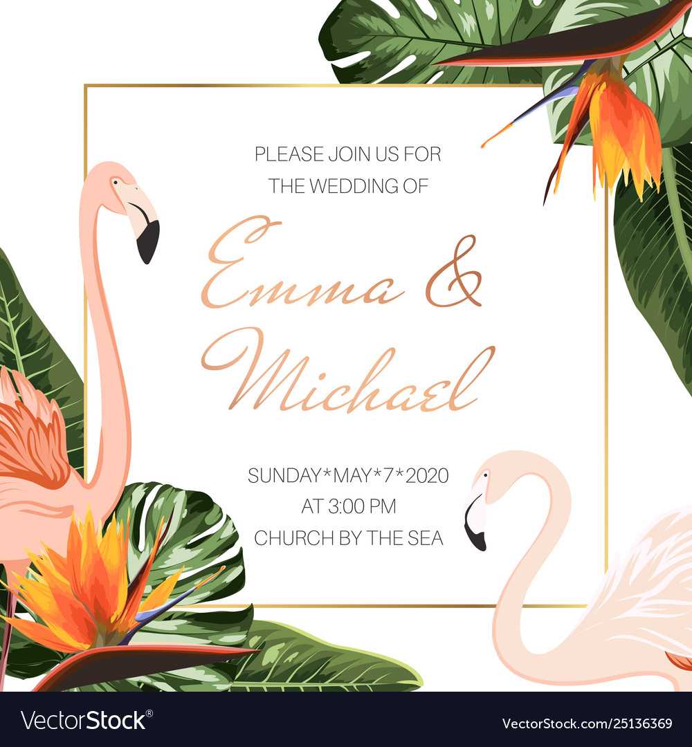 Wedding Event Invitation Card Template Tropical Inside Event Invitation Card Template