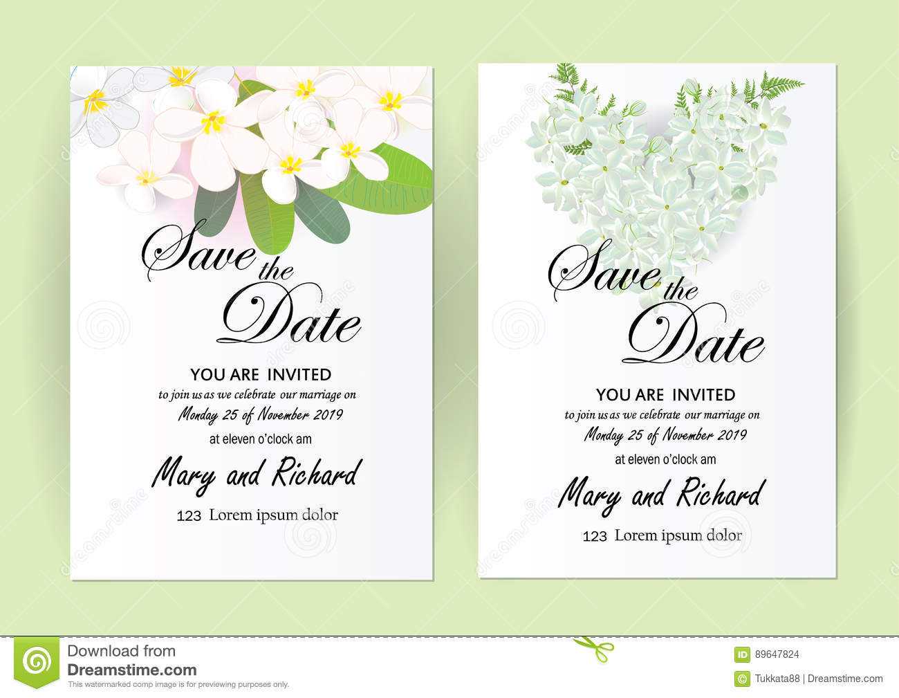 Wedding Invitation Card Flowers,jasmine Stock Vector Within Wedding Card Size Template