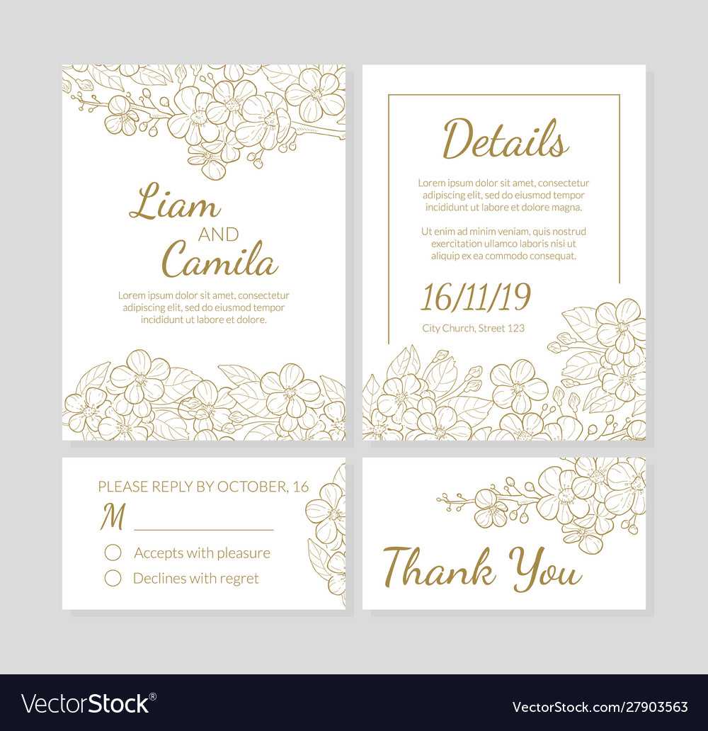 Wedding Invitation Template Set Thank You Card Inside Church Wedding Invitation Card Template
