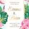 Wedding Marriage Event Invitation Card Template. Tropical Jungle.. Regarding Event Invitation Card Template