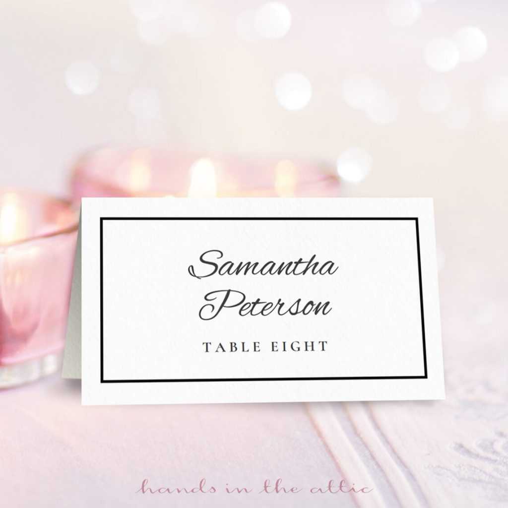 Wedding Place Card Template | Free Download | Hands In The Attic For Free Tent Card Template Downloads