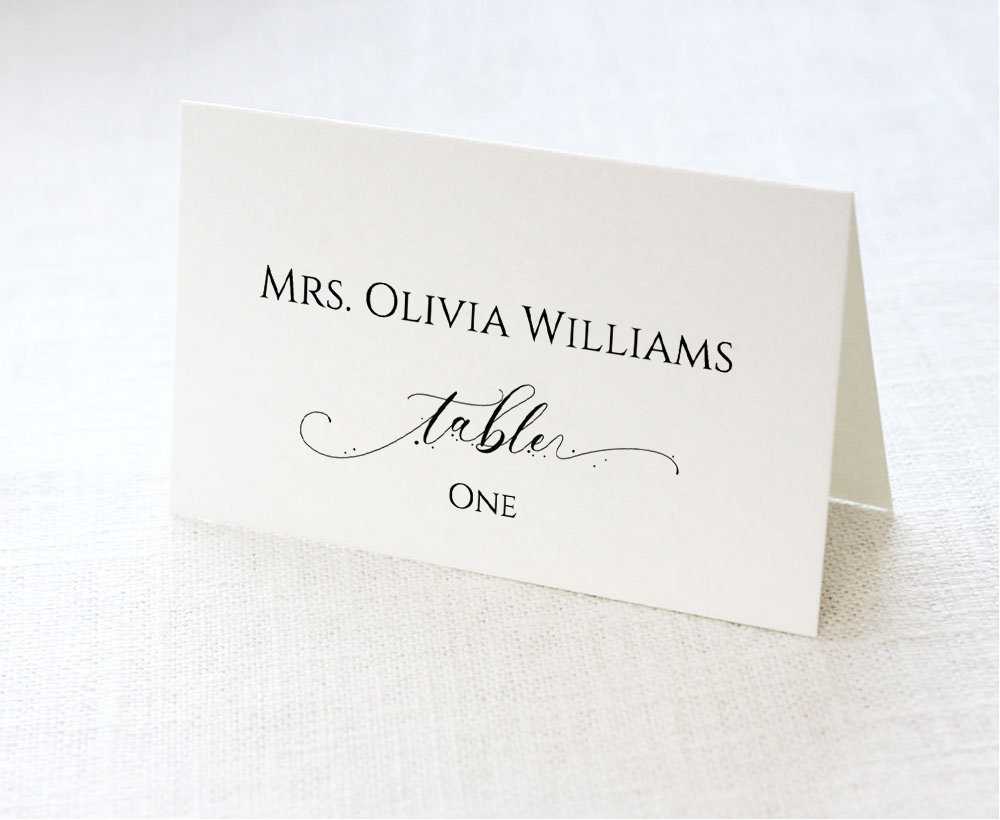 Wedding Place Card Template, Printable Seating Card, Name Card, Escort  Card, Editable Pdf Template, Table Number Card, Calligraphy, Ift  Throughout Printable Escort Cards Template