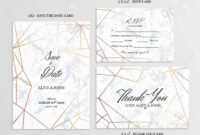 Wedding Set. Save The Date, Thank You And R.s.v.p. Cards Template.. regarding Template For Rsvp Cards For Wedding