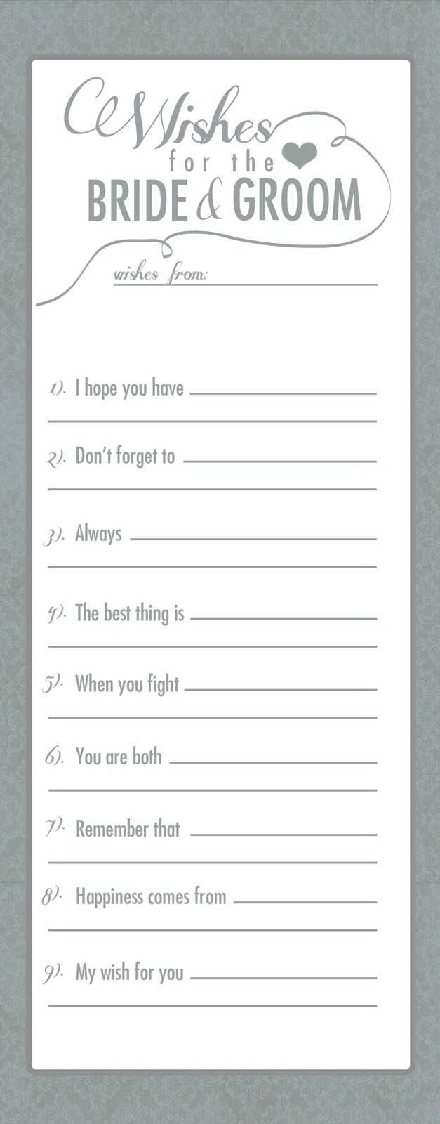 Wedding Stationery Breakdown Inside Marriage Advice Cards Templates