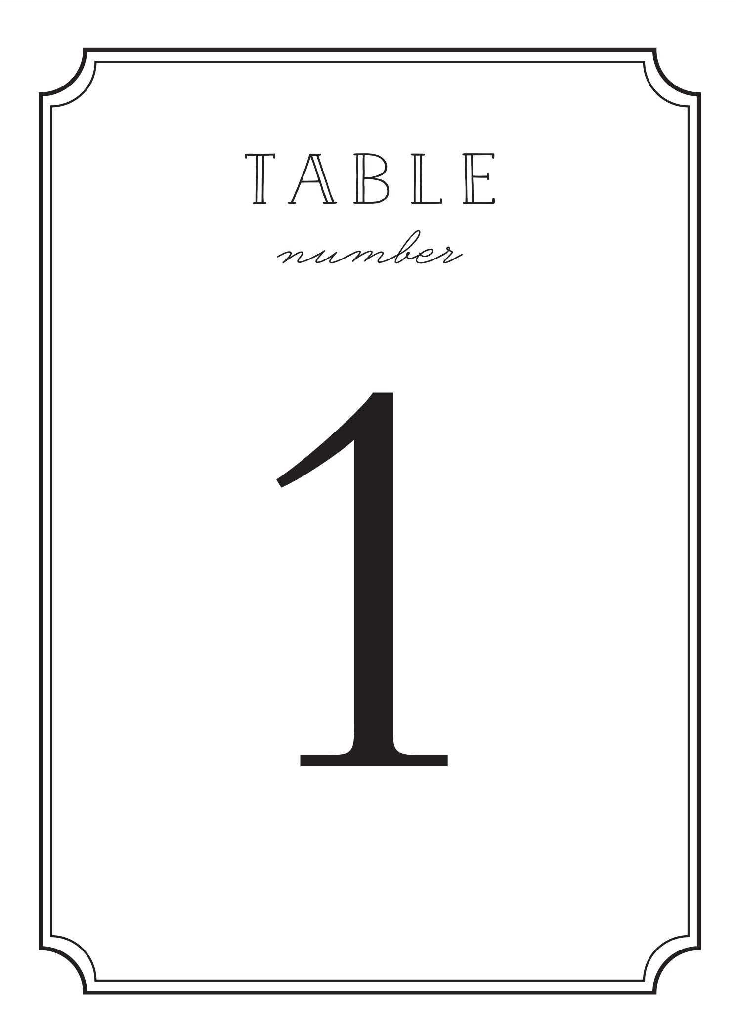 Wedding Table Numbers | Printable Pdfbasic Invite With Regard To Table Number Cards Template