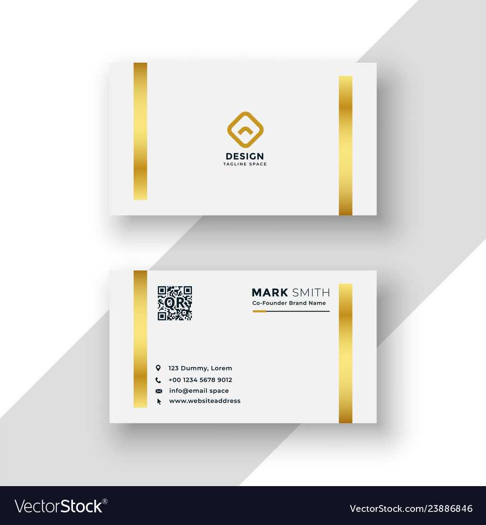 White And Gold Premium Business Card Template Inside Adobe Illustrator Business Card Template