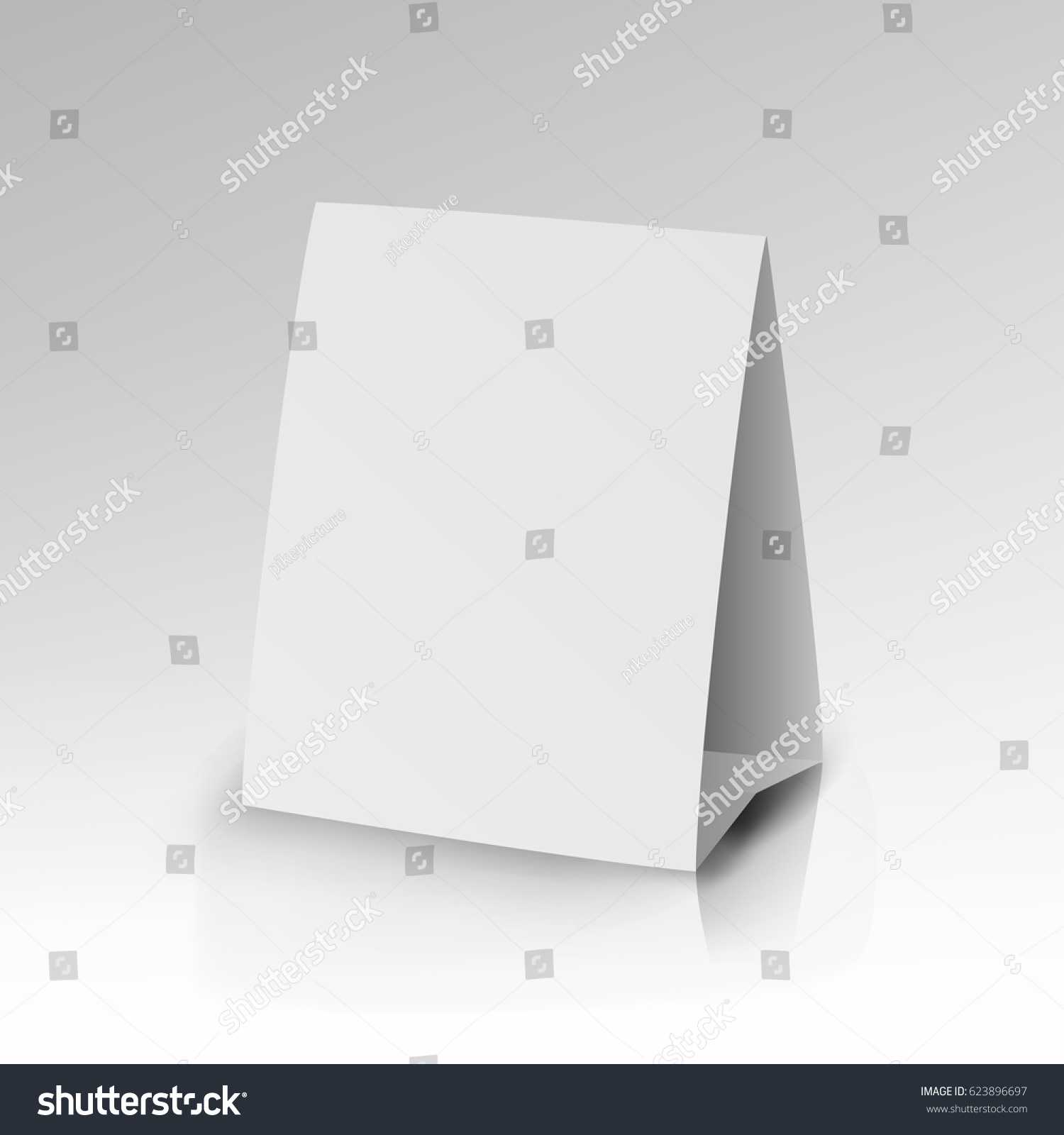 White Paper Stand Table Tag Flyer Stock Vector (Royalty Free Within Card Stand Template