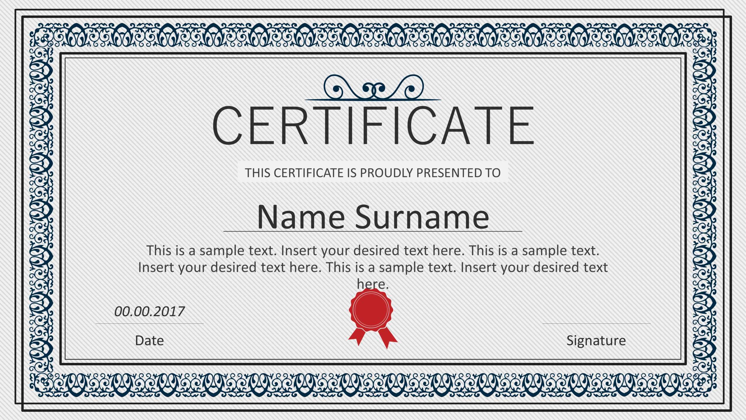 Winner Certificate Powerpoint Templates In Certificate Of License Template